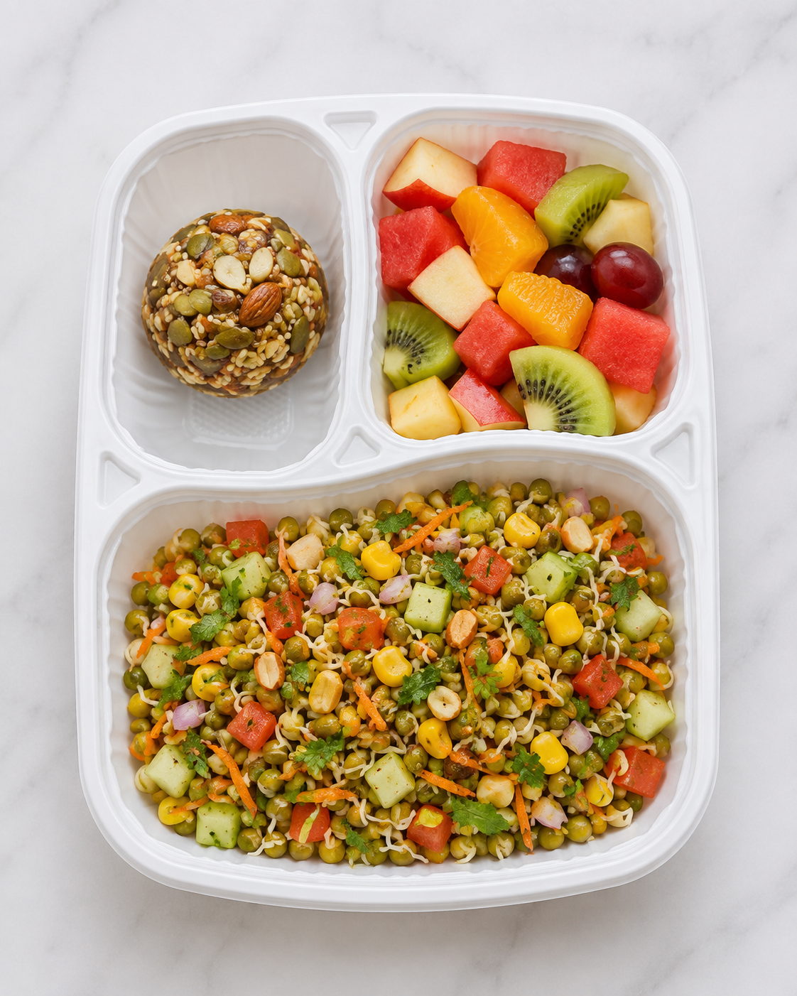 Day 1 sprouted green gram breakfast tray